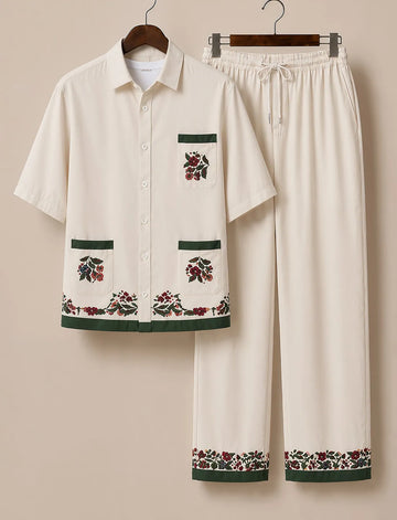 Men's Classic Floral Accent Co-Ord Set