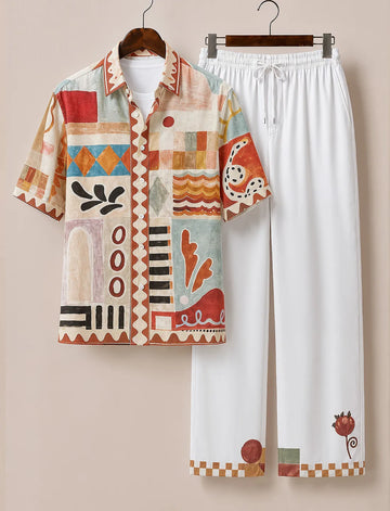 Men's Modern Art Print Co-Ord Set