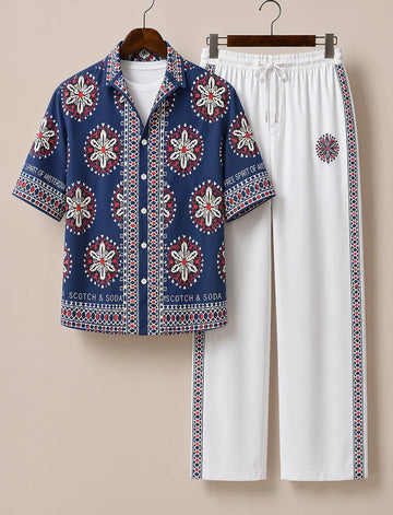 Men's Royal Medallion Designer Co-Ord Set