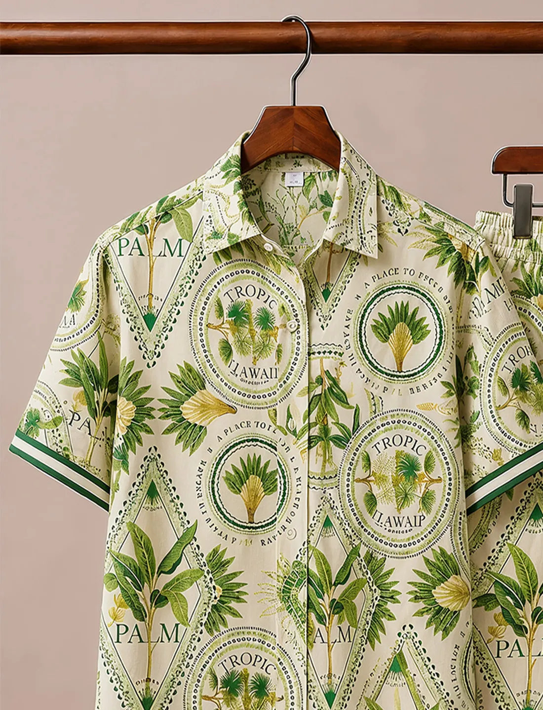 Men's Tropical Palm Print Half Sleeve Co-Ord Set