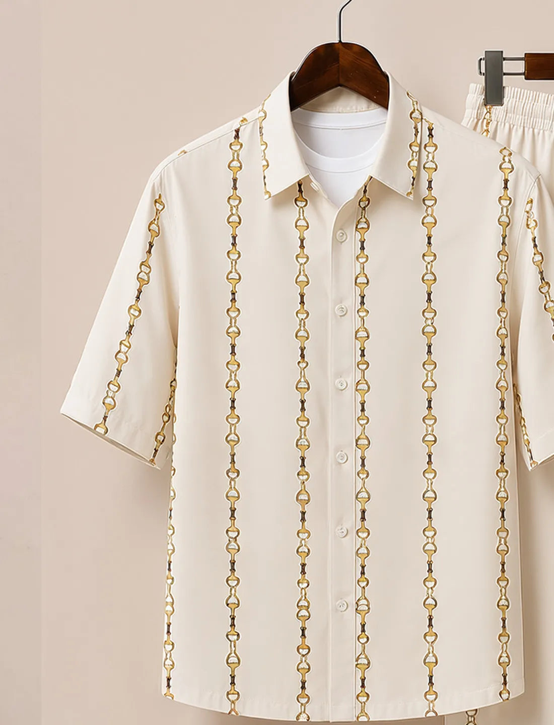 Men's Golden Chain Print Co-Ord Set