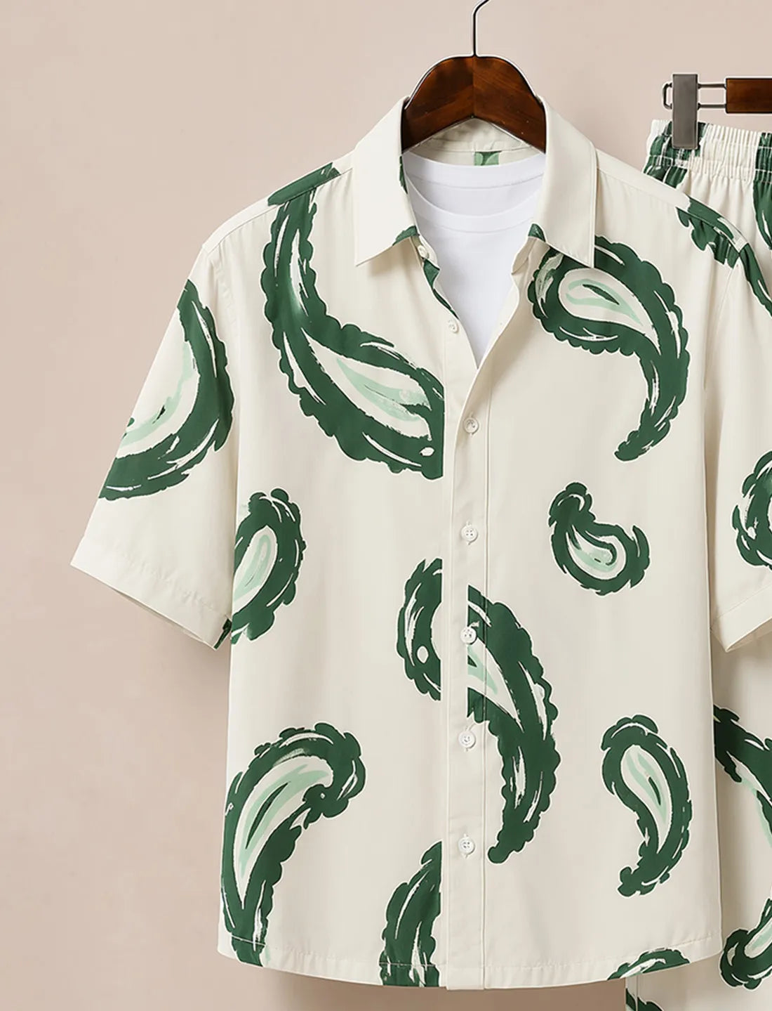 Men's Emerald Wave Print Co-Ord Set