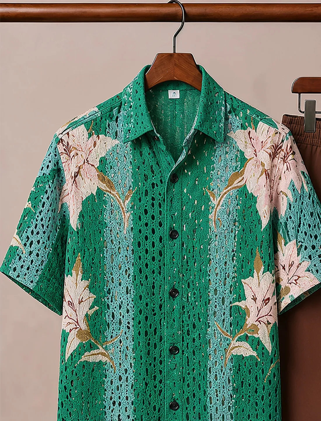 Men's Green Nature Inspired Print Co-Ord Set