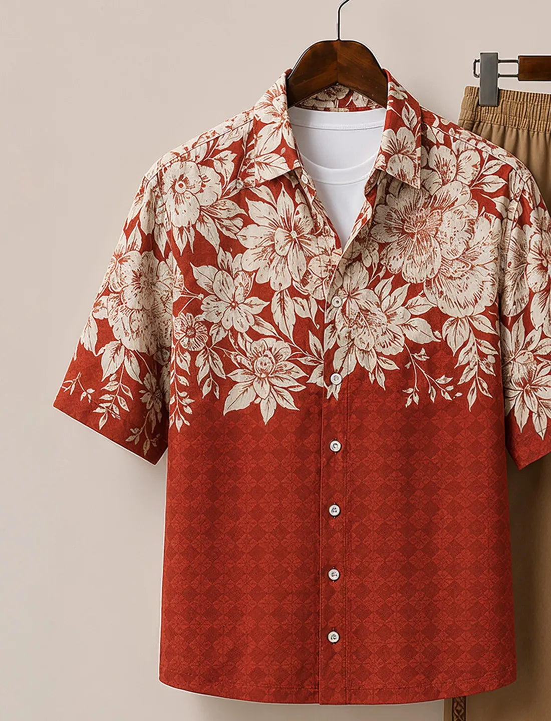 Men's Crimson Bloom Heritage Co-Ord Set