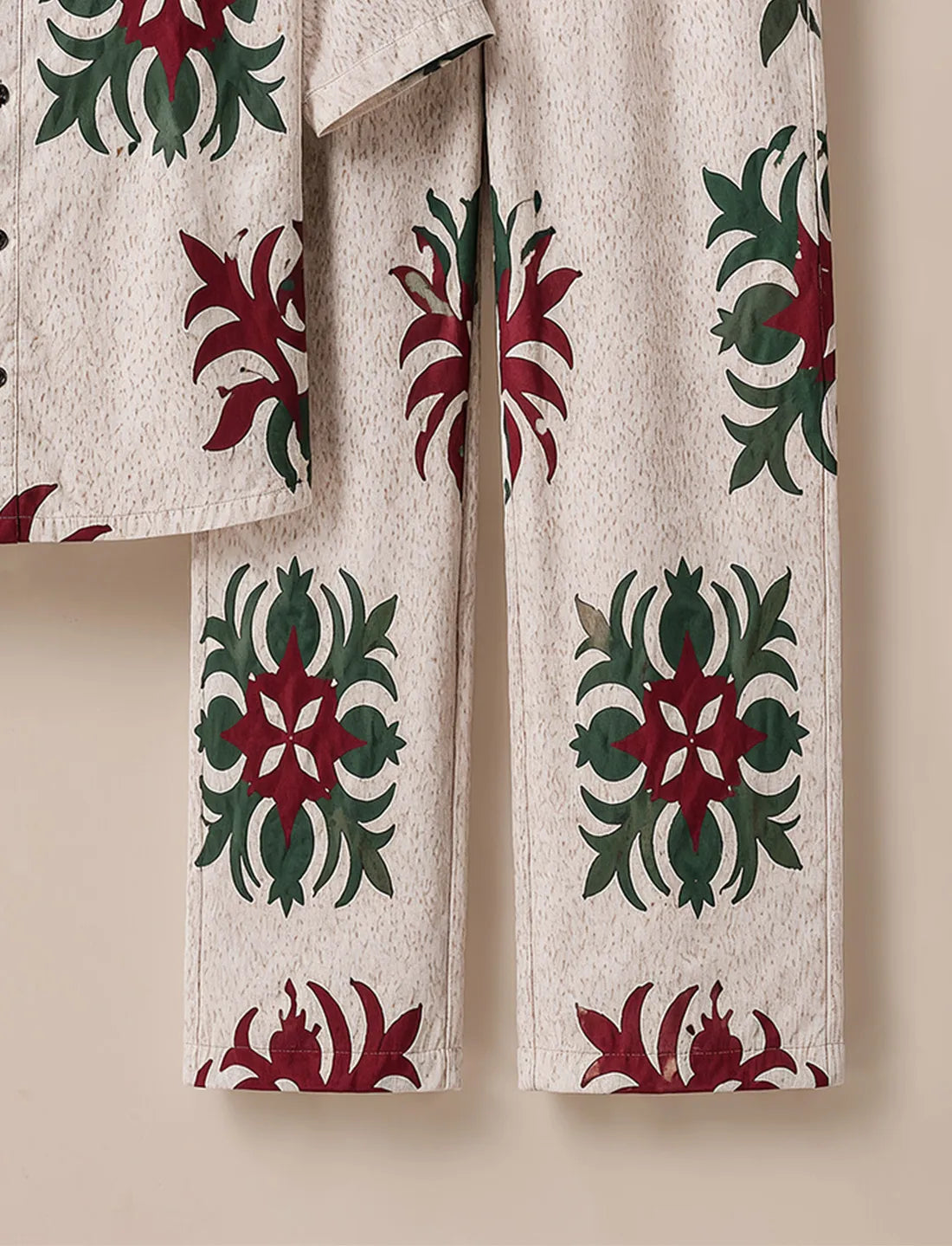 Men's Premium Red & Green Designer Co-Ord Set