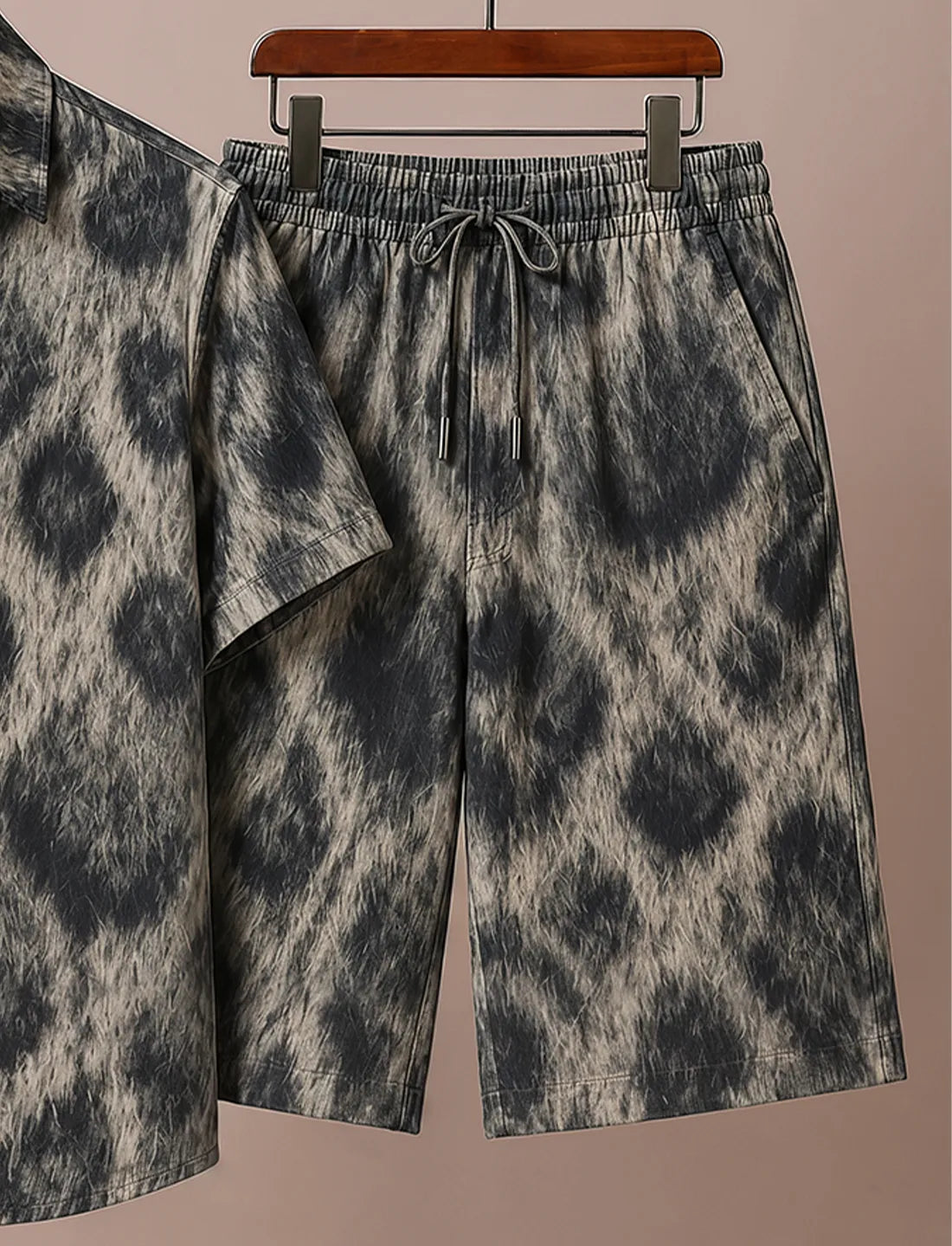 Men's Charcoal Grey Statement Print Co-Ord Set