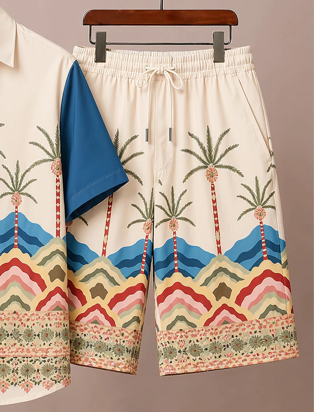 Men's Premium Beachside Pattern Co-Ord Set