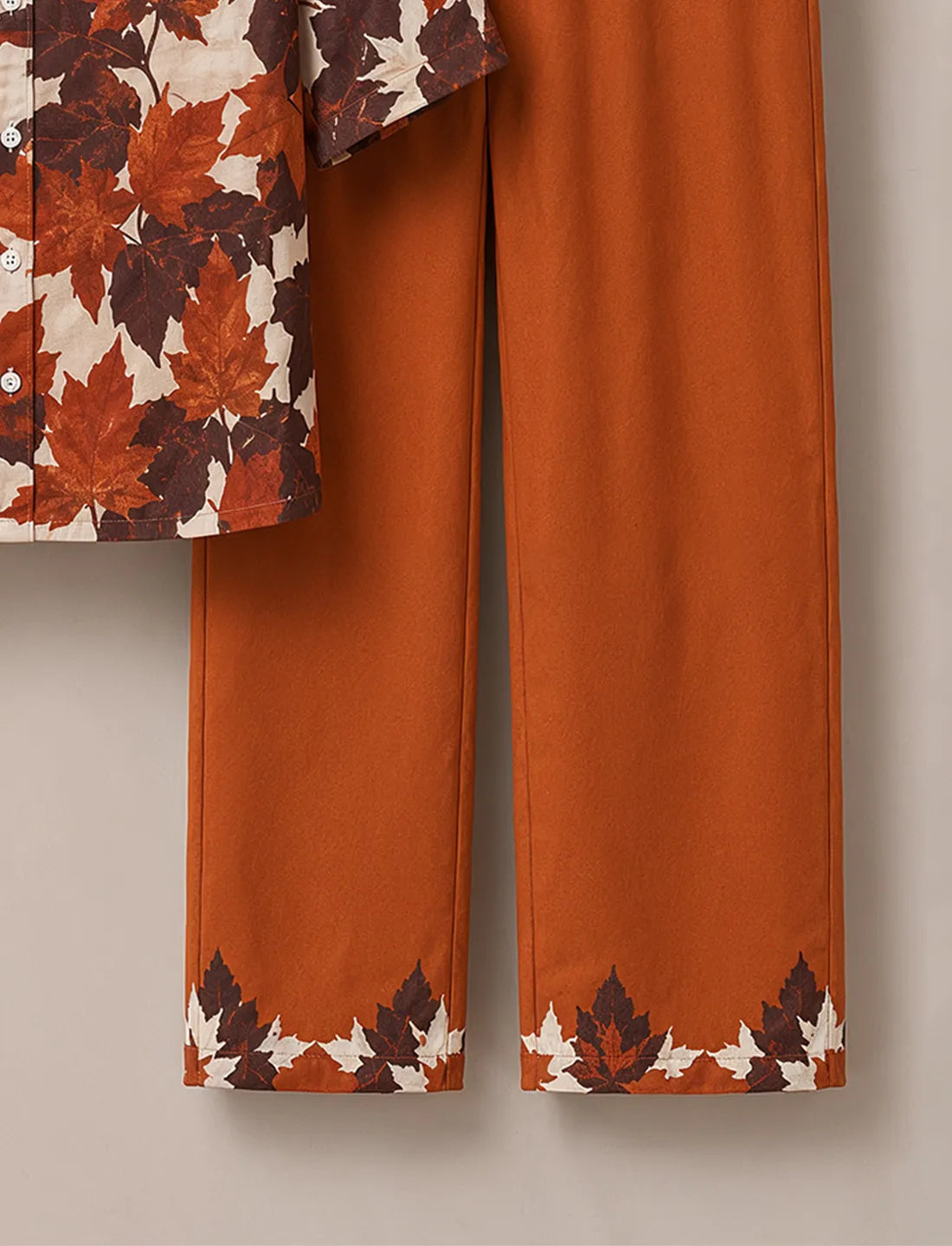 Men's Rustic Leaf Print Co-Ord Set