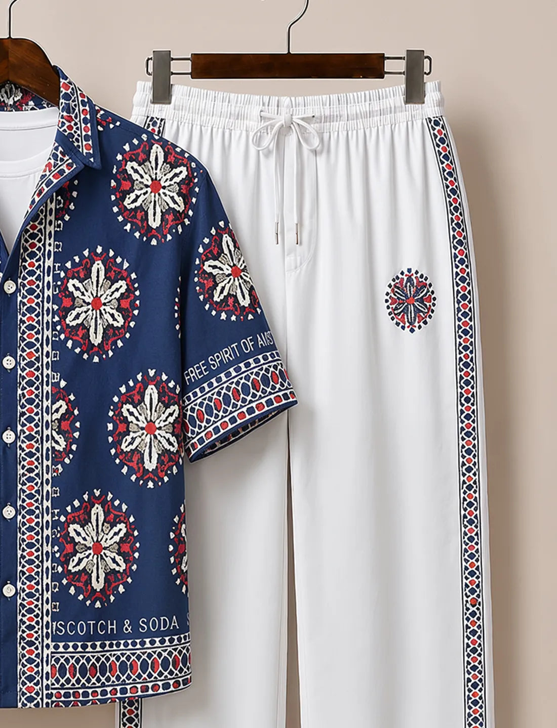 Men's Royal Medallion Designer Co-Ord Set