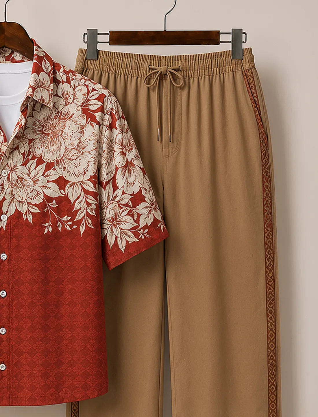 Men's Crimson Bloom Heritage Co-Ord Set