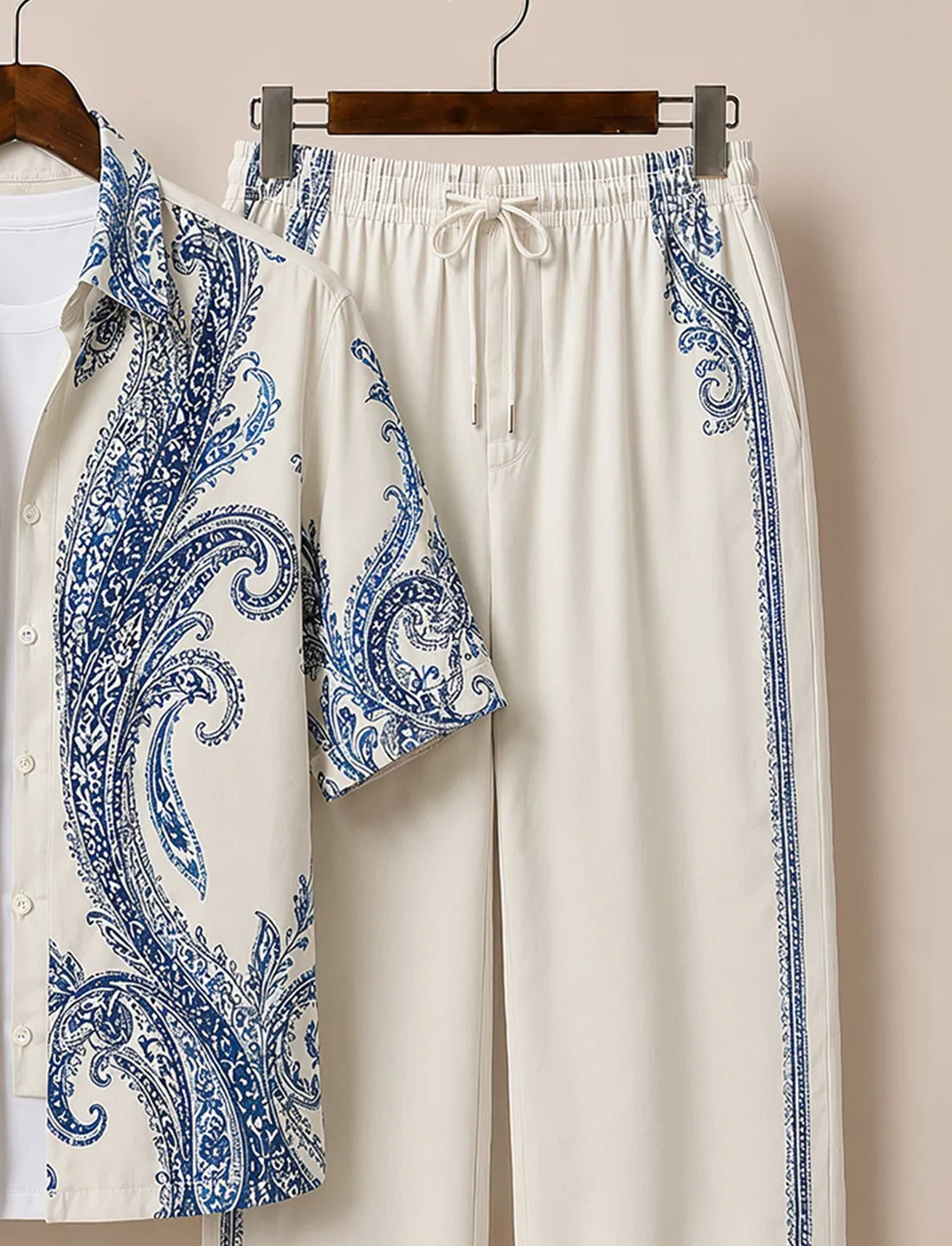 Men's Royal Blue Paisley Co-Ord Set
